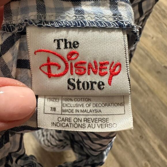 Vintage Disney Store Winnie The Pooh Classic Embroidered Jumper Gingham 7/8 READ - Picture 9 of 10